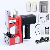 Babulas Bag Sewing Machine - 2s/bag Heavy Duty Portable Stitching Machine for Woven Bags, Non-Woven Fabrics, Leather | Warehouse &amp; Farm Packing Tool (Red, Corded - 110V AC)
