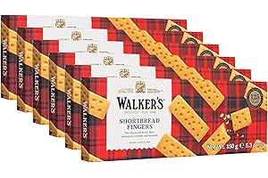 WALKERS Walker's Shortbread Fingers, Pure Butter Shortbread Cookies, 5.3 Oz (Pack of 6)