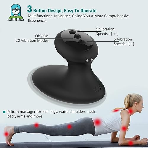 Personal Massager Wand - 10 Patterns Cordless Powerful Vibration Massager - Men & Women - Body Neck Tension Relief, Muscle, Soreness-Black in Dubai - UAE | Whizz Back Massagers Personal Massager Wand - 10 Patterns Cordless Powerful Vibration Massager - Men & Women - Body Neck Tension Relief, Muscle, Soreness-Black in Dubai - UAE | Whizz Back Massagers