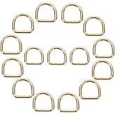 MECCANIXITY Metal D Rings, Welded Rings Buckles, Solid Hardware Bags Rings for Purse, Sewing Keychains Belts, Dog Collars