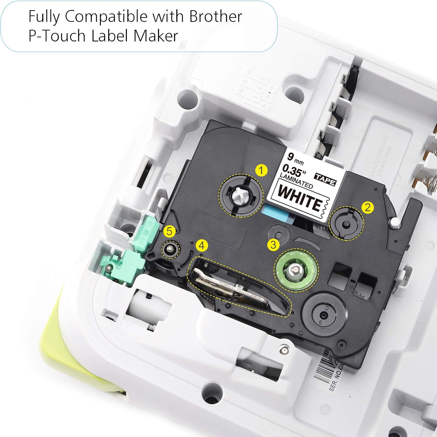 MarkField Compatible Label Tape Replacement for Brother Ptouch TZ TZe-221 Label Maker Tape PT-H105 H101C H100LB/R GL200 PT-1000 1010 D400 D200 E100 - Image 3