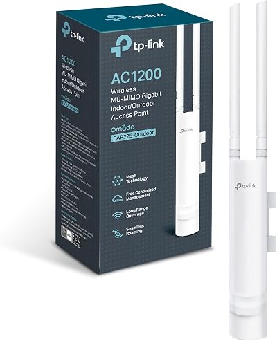 TP-Link EAP225 Outdoor AC1200 WiFi 5 Access Point PoE MU-MIMO Omada Mesh