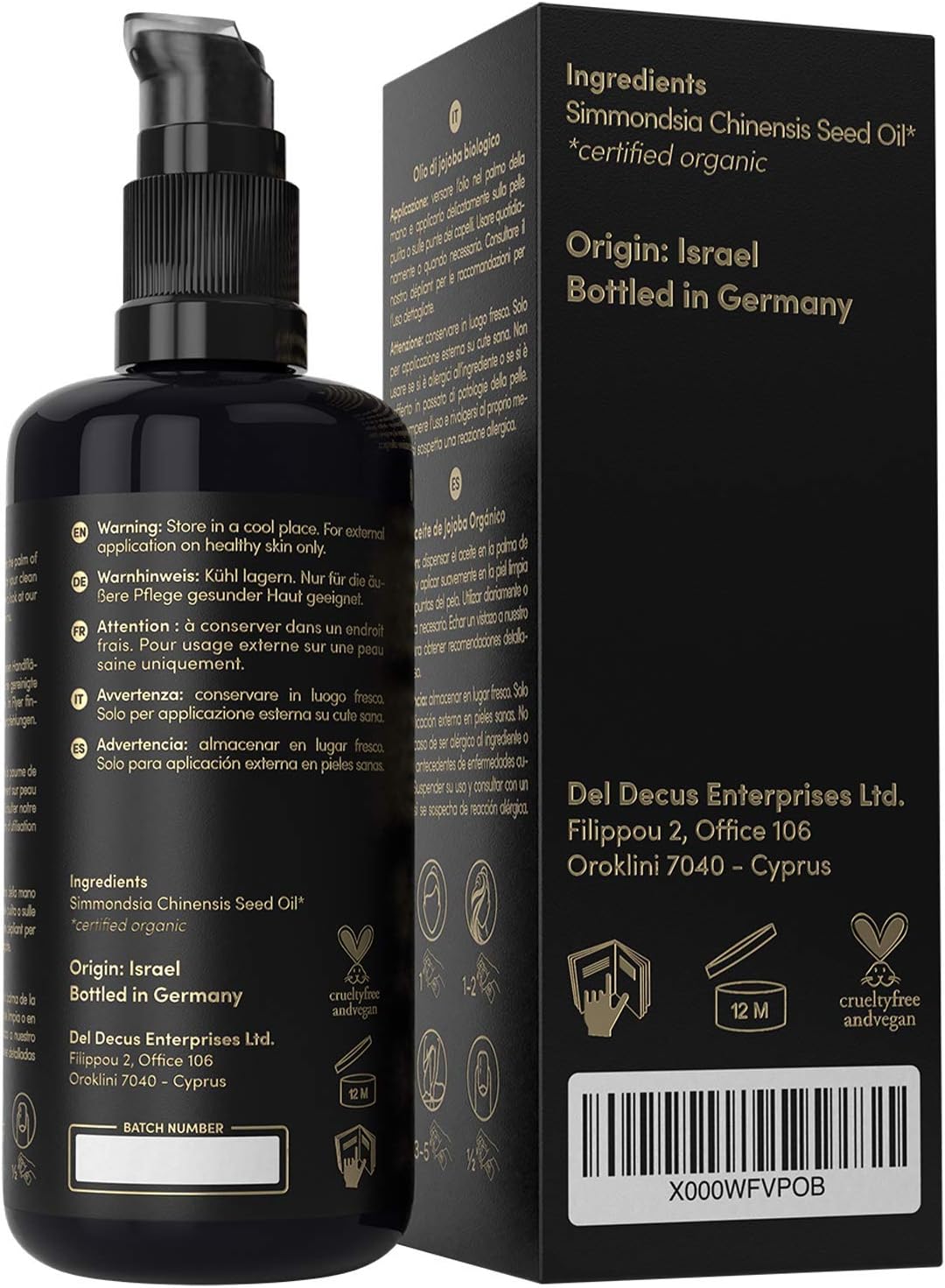 Satin Naturel ORGANIC Jojoba Oil Vegan + Cold-Pressed 200ml, Natural Dandruff Scalp Treatment - Image 3