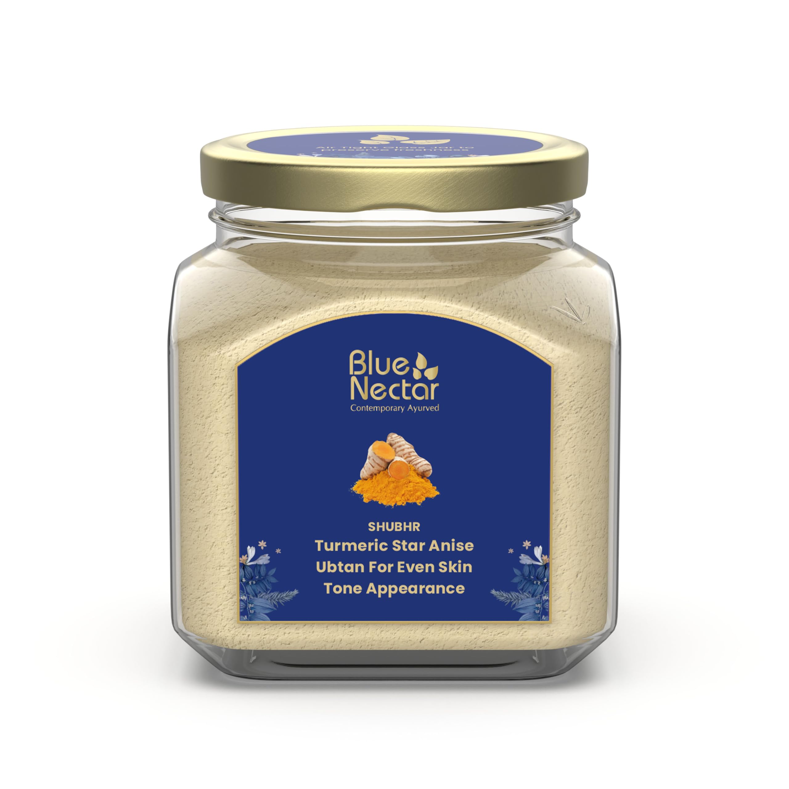 Blue Nectar Indian Clay Face Mask to Remove Natural Tan | Ayurvedic Multani Mitti Turmeric Ubtan Powder Face Pack for Pores & Natural Skin Glow for Women & Men (115 gm, 9 herbs)