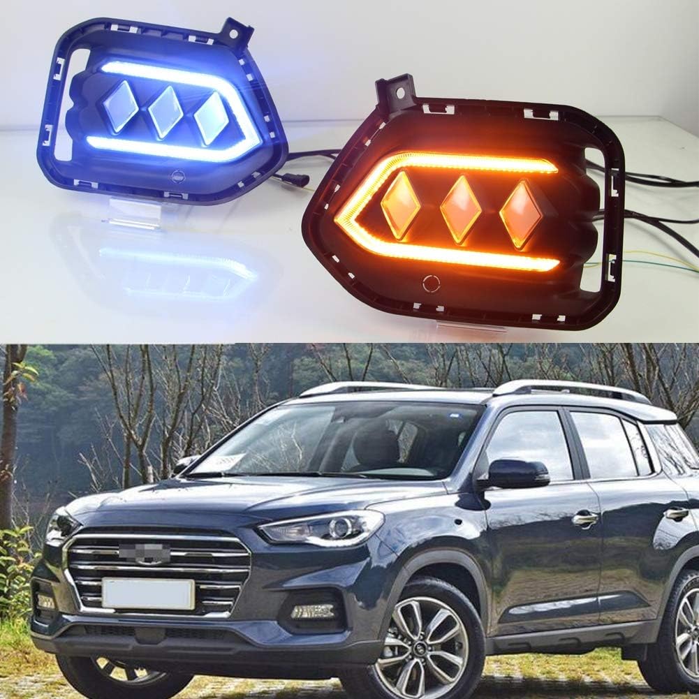 1Set 3 Colors LED DRL Daytime Running Lights Fog Light Driving Lamp Generic fit for Hyundai IX35/Tucson 2018