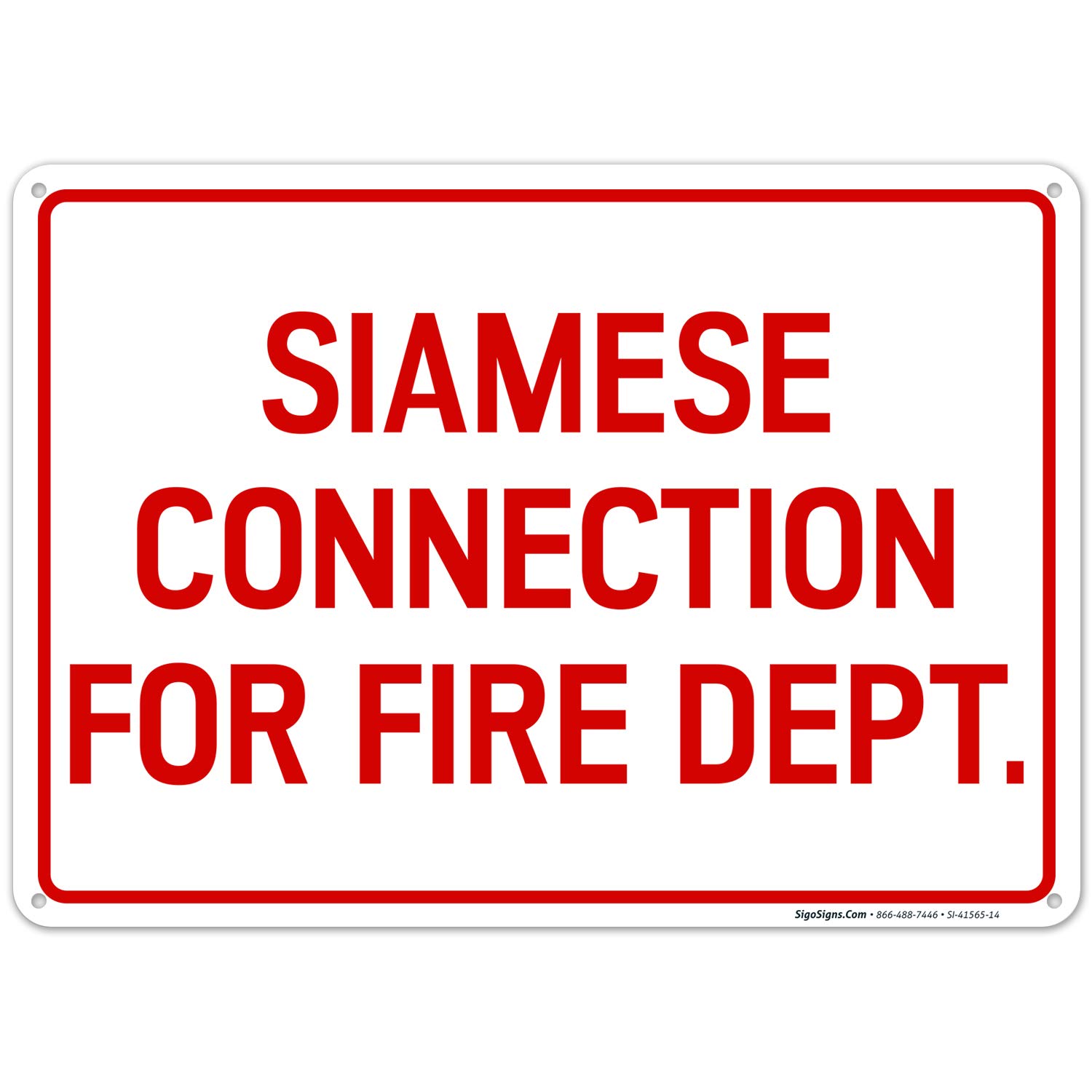 Siamese Connection for Fire Dept. Sign, 10x14