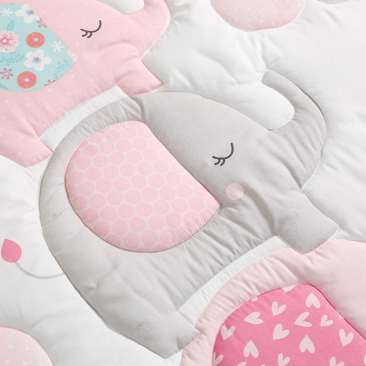 Flysheep 3 Piece Pink Elephant Crib Bedding Set For Girls Crib Sheet And Dust Ruffle Hypoallergenic Microfiber Nursery Set Includes Baby Comforter Nursery Crib Bedding Femsa Com