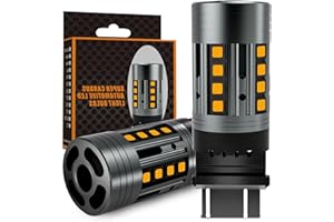 Afibraru 2024 New CANBUS 3157/3156LED Bulb Amber Yellow Turn Signal Lights,3056 3057 4057 4157 LED Replacement for Parking Lights,Anti Hyper Flash Built-in Resistor Error Free (Pack of 2)