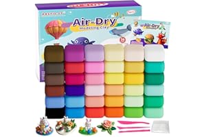 Air Dry Clay 36 Colors, Modeling Clay for Kids,DIY Model Magic Molding Kit with Sculpting Tools, Soft and Non-Sticky, Arts an