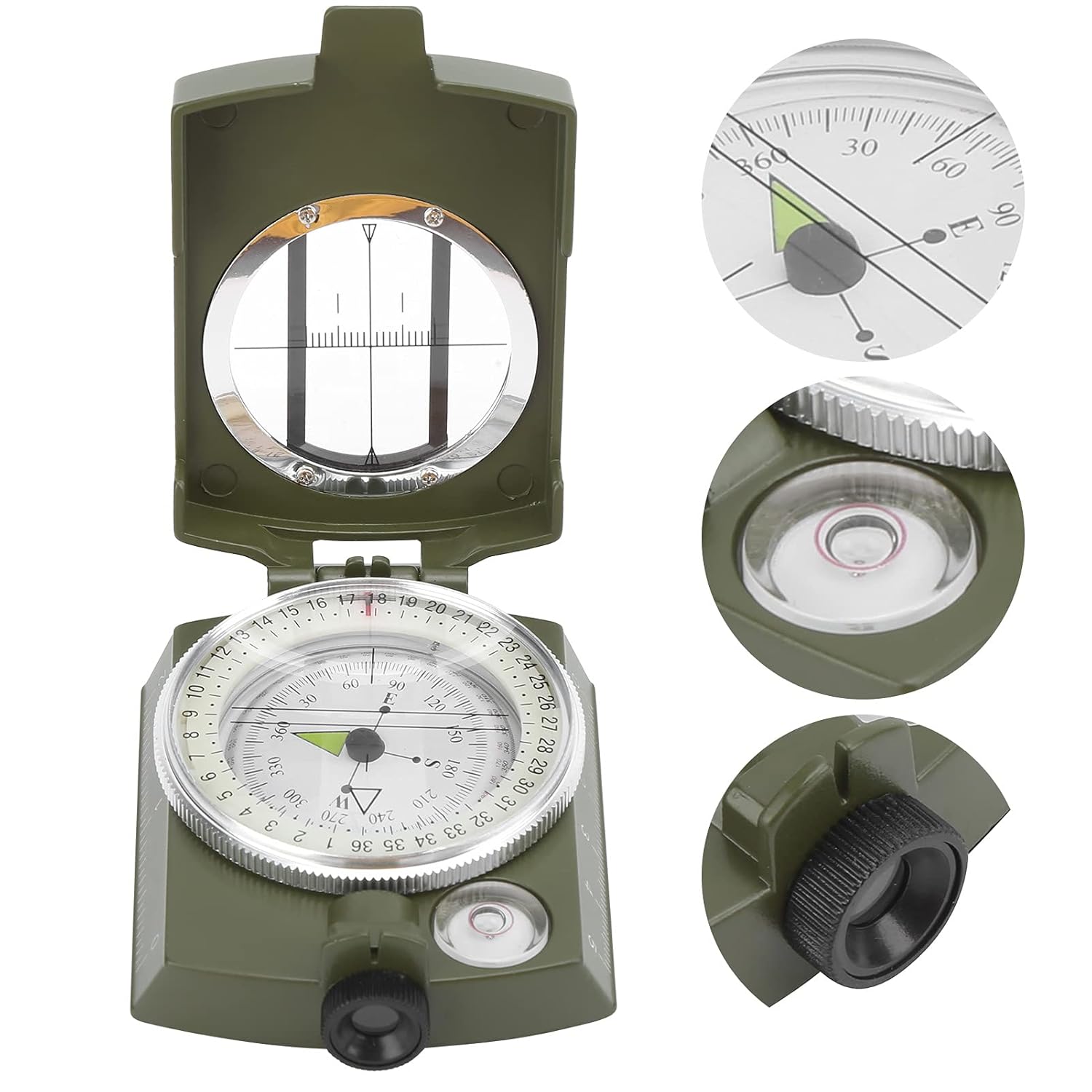 Tactical Survival Compass, Foldable Compass Aluminium Alloy Camping