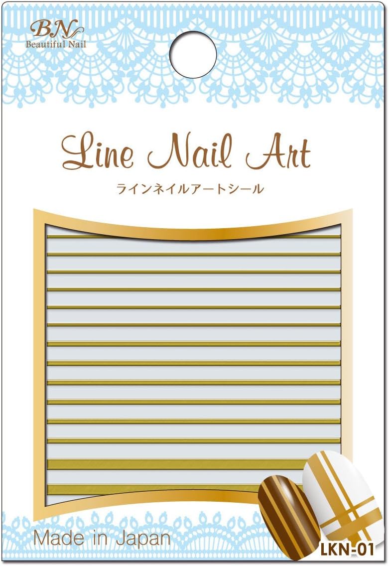 Amazon Bn ラインネイルアートシール Lkn 01 ライン 箔ゴールド 1シート ビーエヌ シール ステッカー 通販