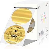 PARLAIM 2 Inch Brushed Gold Circle Thermal Sticker Printable Round Holographic Material Self-Adhesive Direct Thermal Label for DIY Logo Design, QR Code, Name Tag, 400 Dots/Roll