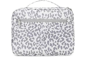 JIANYA Bible Cover Case for Women, Leopard Bible Covers Bible Cases for Women with Handle and Zippered Pocket