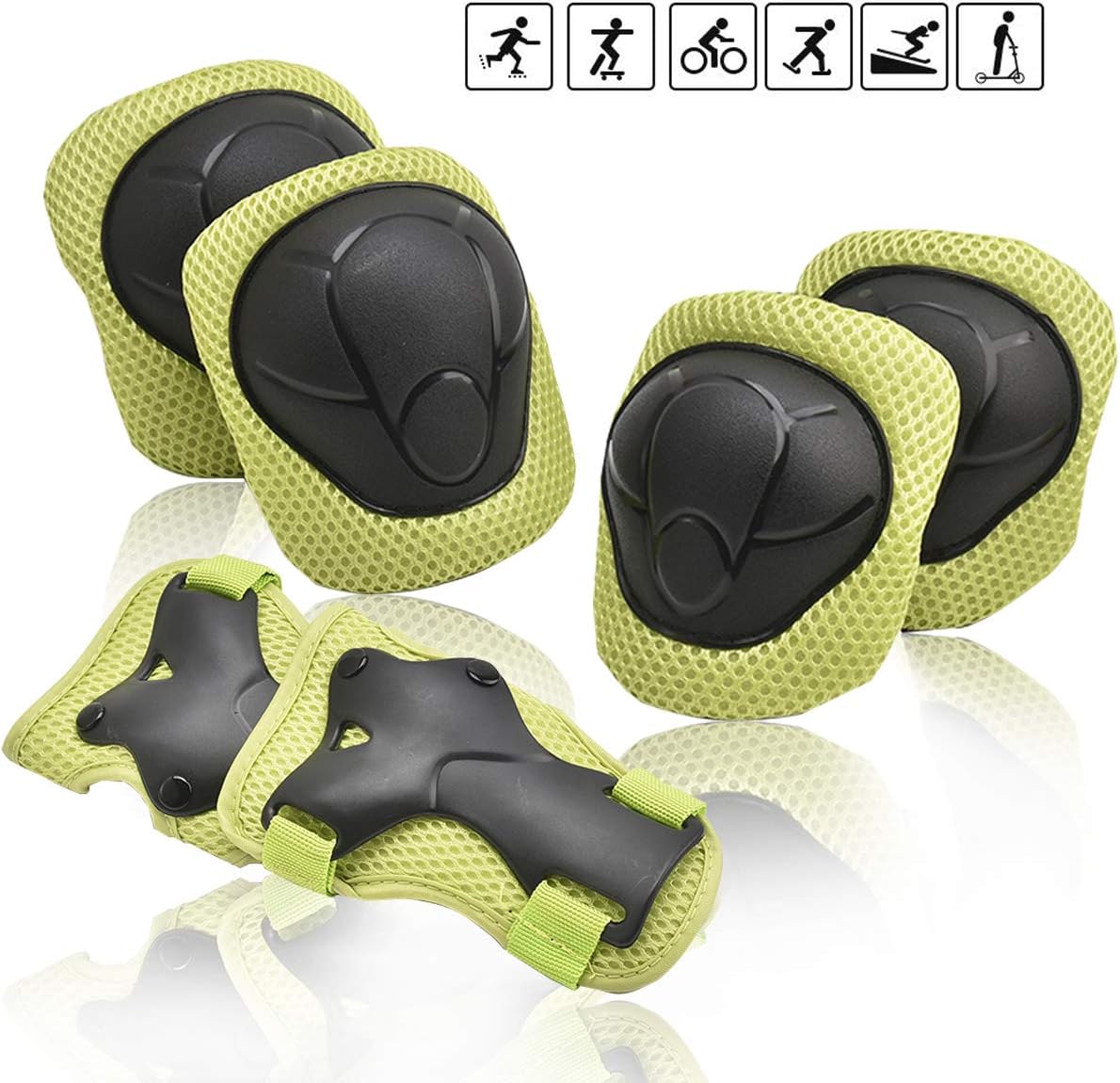 Kids/Youth Knee Pad Elbow Pads Guards Wrist Guards Protective Gear Set for Rollerblade Roller Skates Cycling BMX Bike Skateboard Inline Skating Scooter Riding,Toddler for Multi-Sports Outdoor Age3-7