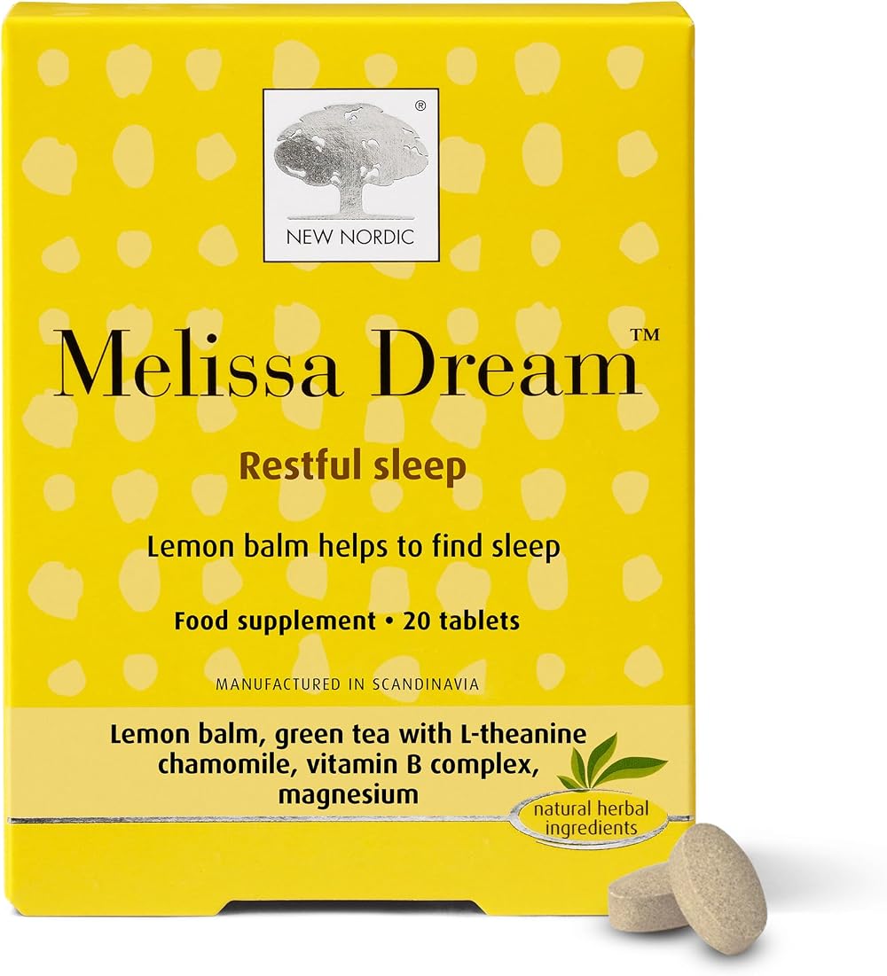 New Nordic Melissa Dream Sleep Aid 20 Tablets Magnesium Chamomile