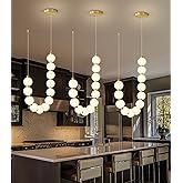 cenozo Modern Chandeliers LED Dimmable Light Acrylic Balls Ceiling Pendant Lighting for Living Room Dining Room Bedroom Adjus