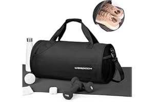 VGOCO Gym Bag for Women,Sport Duffle Bag with Shoe Compartment,Small Weekender Overnight Bag Carry on Travel Bag with Wet Pocket Dance Yoga Bag Tote Bag for Travel, Workout, Sport Black