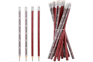 20pcs Pixel Pencils, Green & Red Wooden Video Game Themed Pencils with Erasers Boom Party Supplies for Classroom School Prize