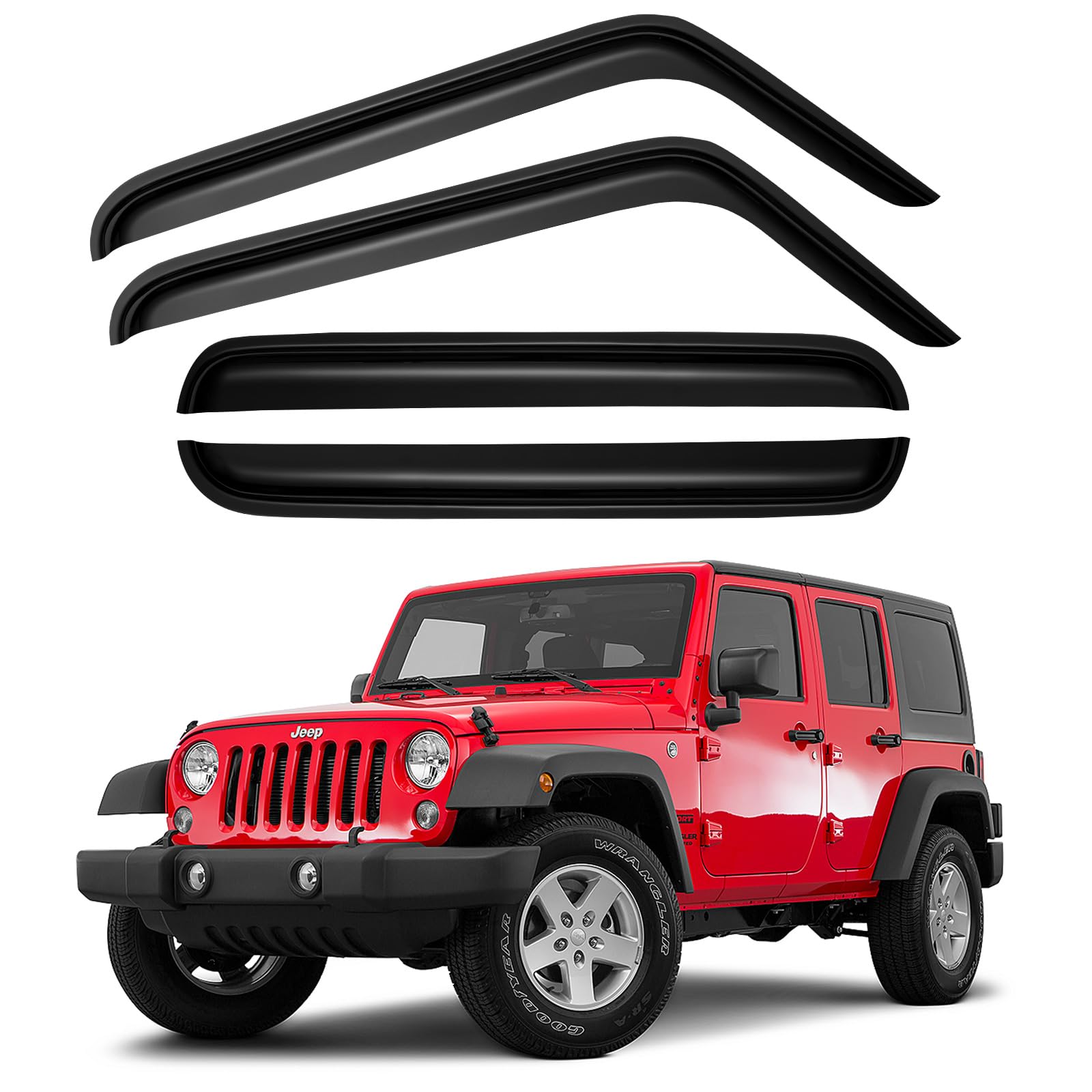 Window Rain Guards Shield for 2007-2018 Jeep