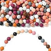 LiQunSweet 300 pcs 9MM Mixed Colors Round Focal Silicone Beads Chunky Bubblegum Spacer Beads for DIY Jewelry Bracelet Necklace Crafts Bag Phone Keychain Decor