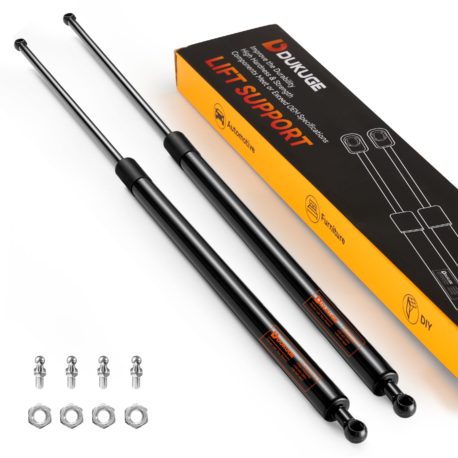 Photo 1 of Dukuge 713119 Tonneau Cover Gas Strut 26 inch 80lb, 356N Gas Shock Spring Lift Support for Boat Engine RV Undercover Bed Cover Basement Trap Door, OEM Replacement Lift Strut, Set of 2