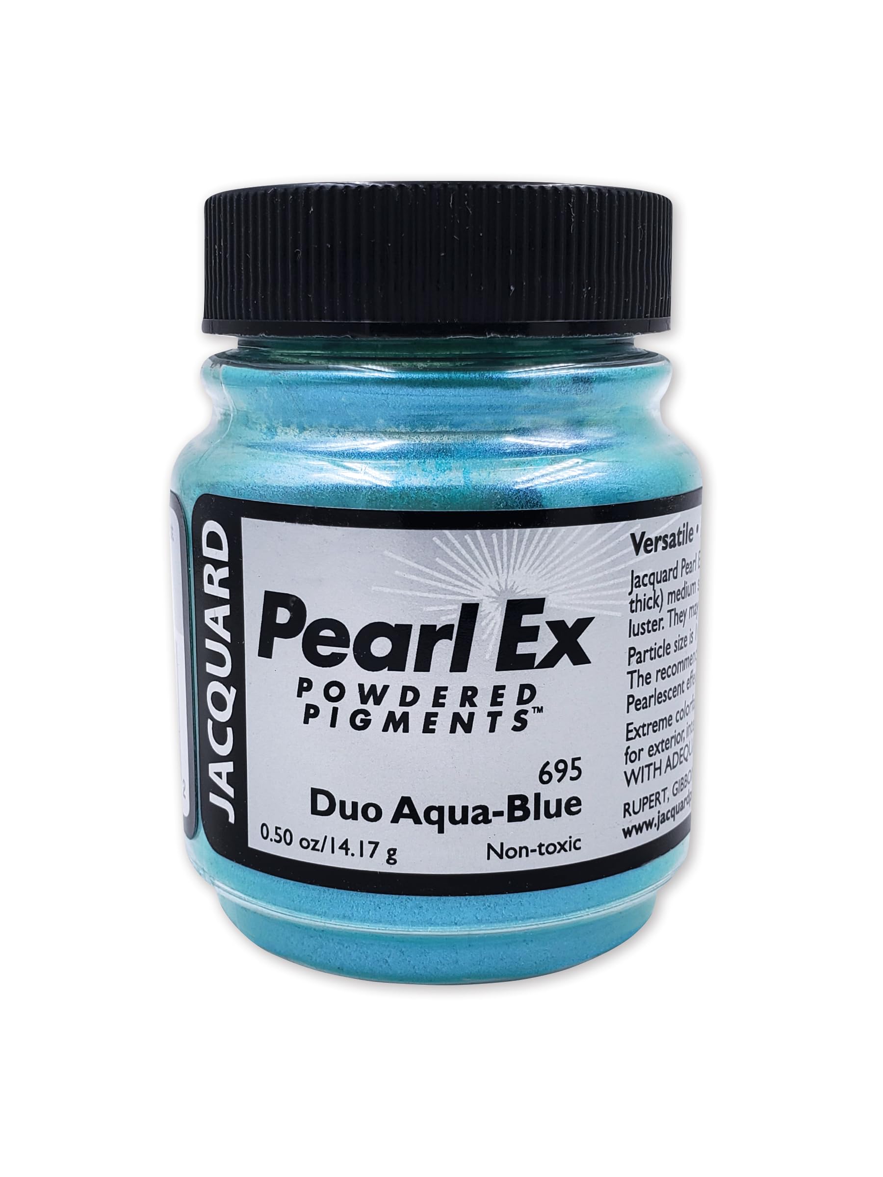 Pearl-Ex Pigment by Jacquard, Creates Metallic or Pearlescent Effect, .5 Ounce Jar, Duo Aqua-Blue — image 1
