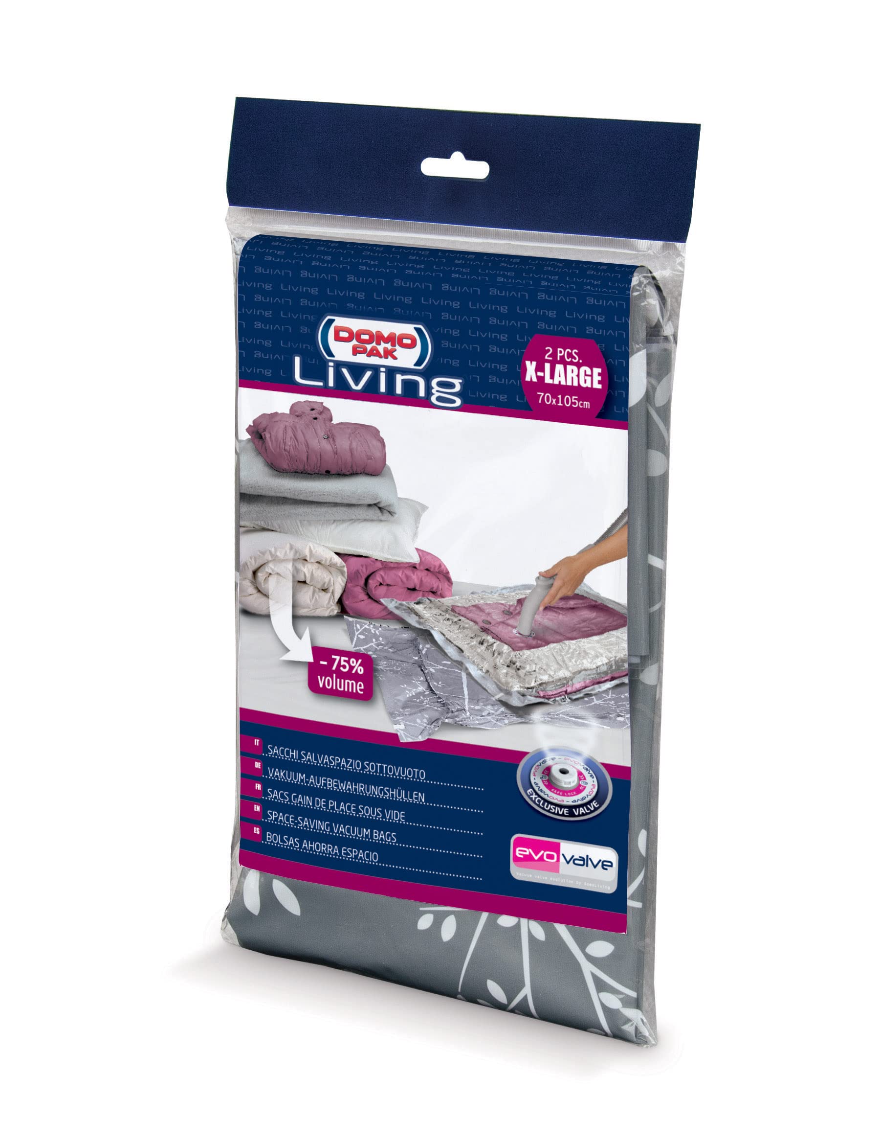 Domopak Vacuum Bag, Transparent, 70 x 105 x 2 cm