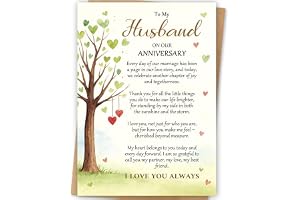 LiuuLi Anniversary Card Gifts for Men Husband Him | Romantic Husband Anniversary Card from Wife with Heartfelt Message,Keepsa