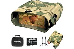 JADFEZY Night Vision Goggles Night Vision Binoculars for Total Darkness,Digital Infrared Night Vision with 3'' Large Viewing Screen and 64GB SD Card for Observing and Recording (Camouflage)
