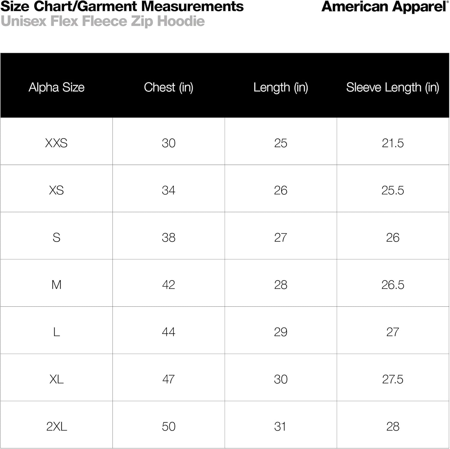 American Apparel Men's Flex Fleece Long Sleeve Zip Hoodie, F497 at  Men’s Clothing store