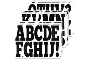 BINLINHONGO 96 Large Alphabet Stickers, 9 Sheets 4 Inch Sticky Vinyl Letters Sticker Decals for Mailbox, Doors, Trucks, Home and Outdoor Decor - Black