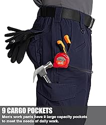 Zoofly Cargo Pants for Men Elastic Waist Ripstop