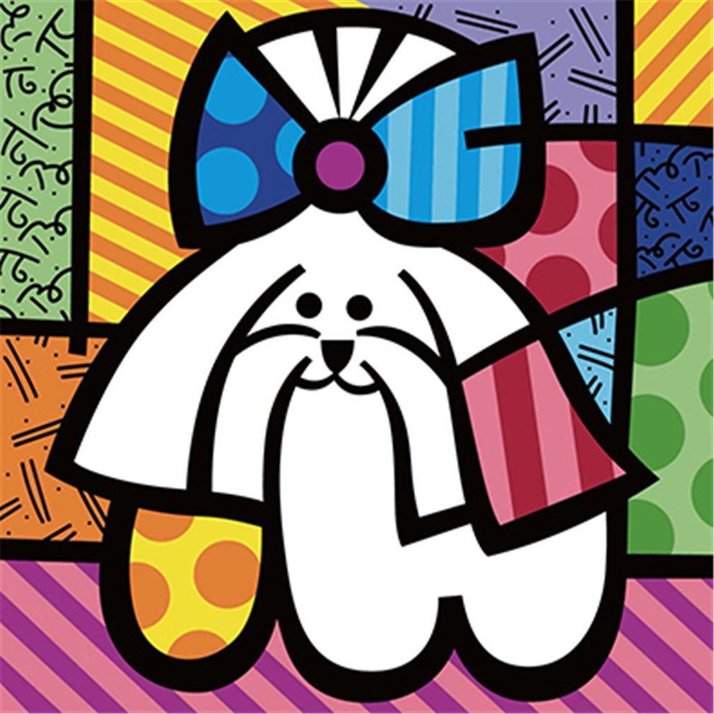 YEESAM ART New Paint by Numbers for Adult Beginner - Abstract Butterfly Dog - DIY Number Painting