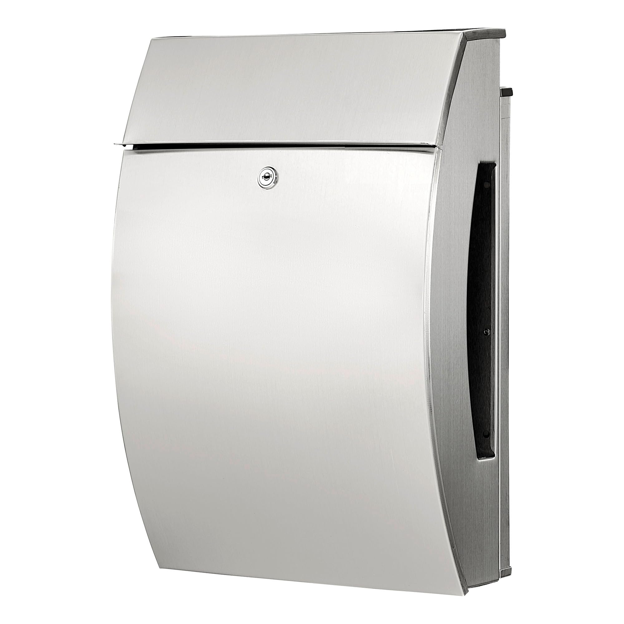 BURG-WÄCHTER, Stainless Steel Mailbox with Stop Opening, Slot Size A4, Galvanized Surface, Stainless Steel, Hamburg 3815 Ni