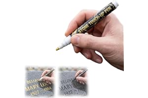 Golden Tombstone Marker Pen for Restoring Faded Grave Inscriptions, Versatile Waterproof Stone Touch-Up Pen, Outdoor Grave Le