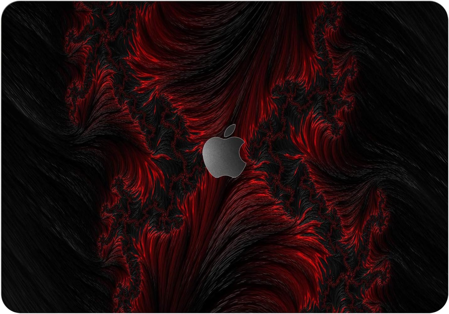 Vonna Vinyl Decal Skin for Apple MacBook Pro 16" 2019 Pro 13" 2020 Retina 15" Air 13" 2018 Mac Air 11" Mac 12 Lava Texture Black Red Laptop Protective Fractal Art Abstract Sticker Print Cover t0017