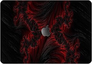 Vonna Vinyl Decal Skin for Apple MacBook Pro 16" 2019 Pro 13" 2020 Retina 15" Air 13" 2018 Mac Air 11" Mac 12 Lava Texture Black Red Laptop Protective Fractal Art Abstract Sticker Print Cover t0017