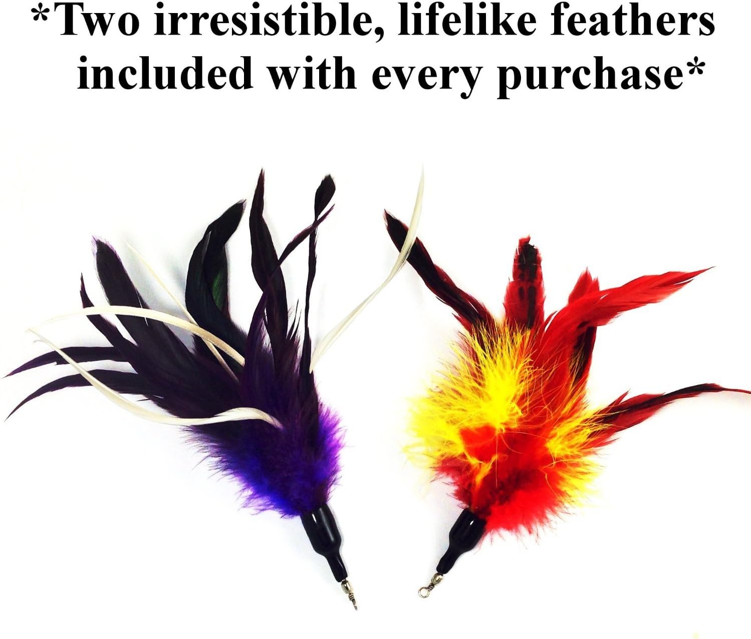 Pet Fit For Life Multi Feather Teaser and Exerciser for Cat and Kitten - Cat Toy Interactive Cat Wand : Pet Supplies