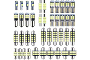 EBAIFUN 42-Pack White 12V DE3175 6418 6411 T10 2825 BA9S 64111 T5 74 6612F 6615F 31mm 36mm 41mm LED bulb Kit for Car Truck Interior Map Dome Vanity Mirror Trunk Door Courtesy License Plate Light