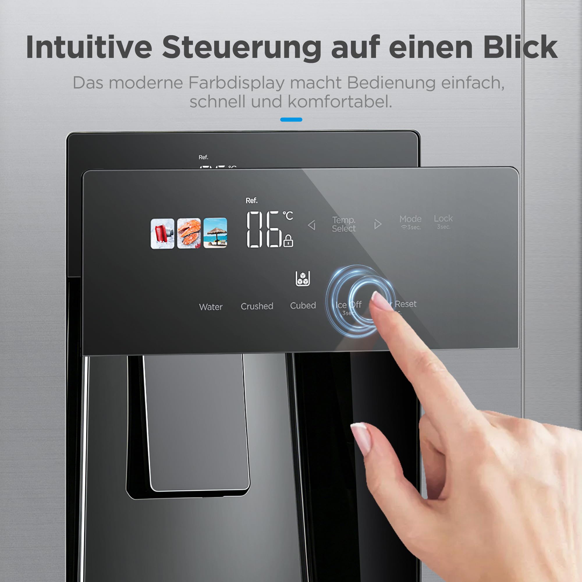 Midea Side-by-Side Kühlschrank 569 L, Eiswürfel- & Wasserspender, No Frost 9