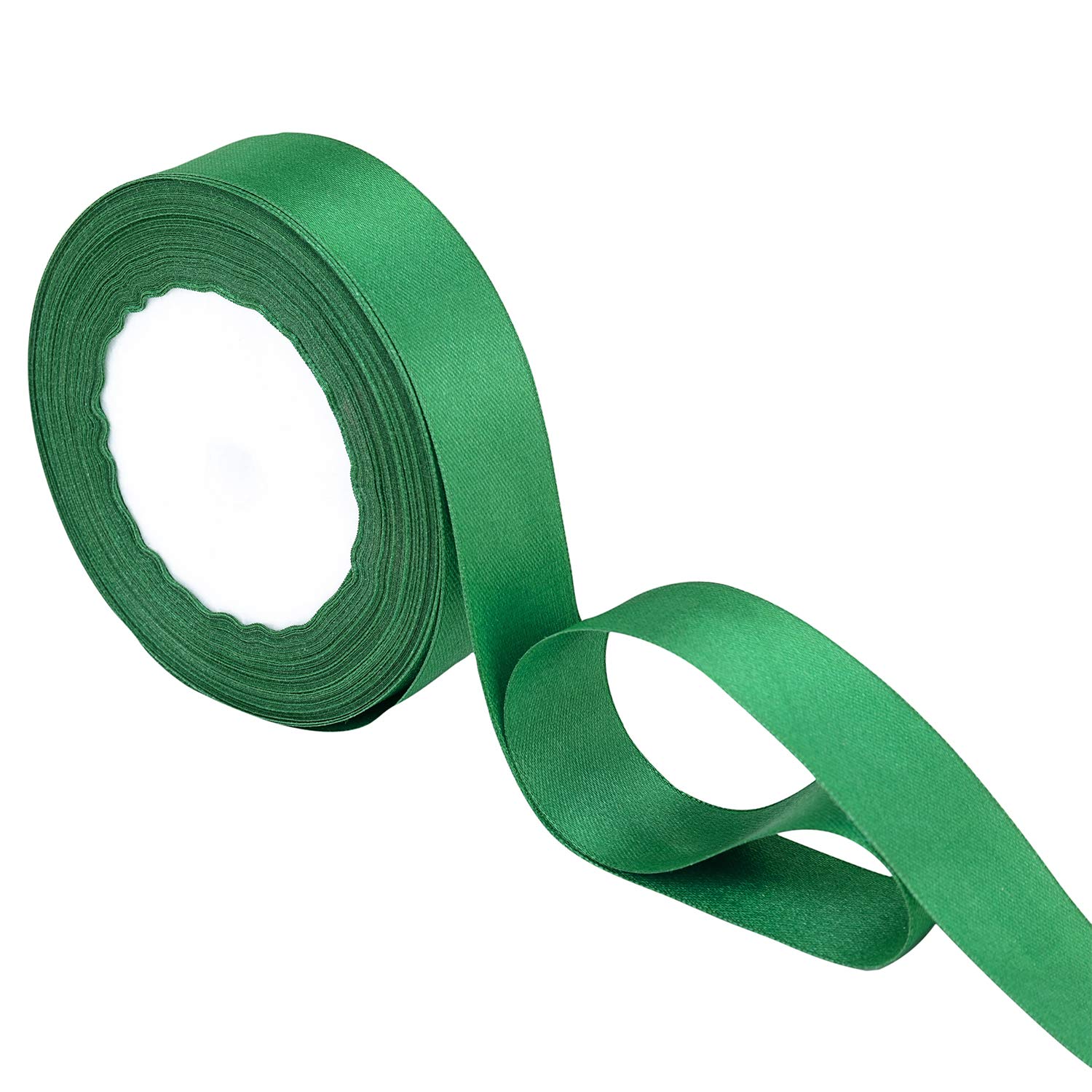 Trimming Shop Bottle Green Ribbon Roll - 25mm x 25 Metres - Double Sided Satin Brightly Coloured - 100% Polyester - for Gift Wrapping, Decorating, Arts and Craft - Machine Washable