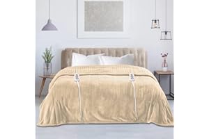 RoyalCraft Heated Blanket Queen Size with Dual Control, Fast Heating Throw with 10 Heating Levels & 0.5-12 Hour Auto-Off, ETL Certified, Machine Washable, 5 Year Warranty, Beige