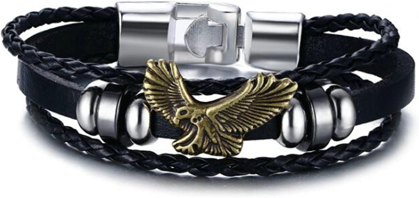 beydodo Bracelet Men's Bracelet Alloy Bracelet Form Eagle Bracelet Black