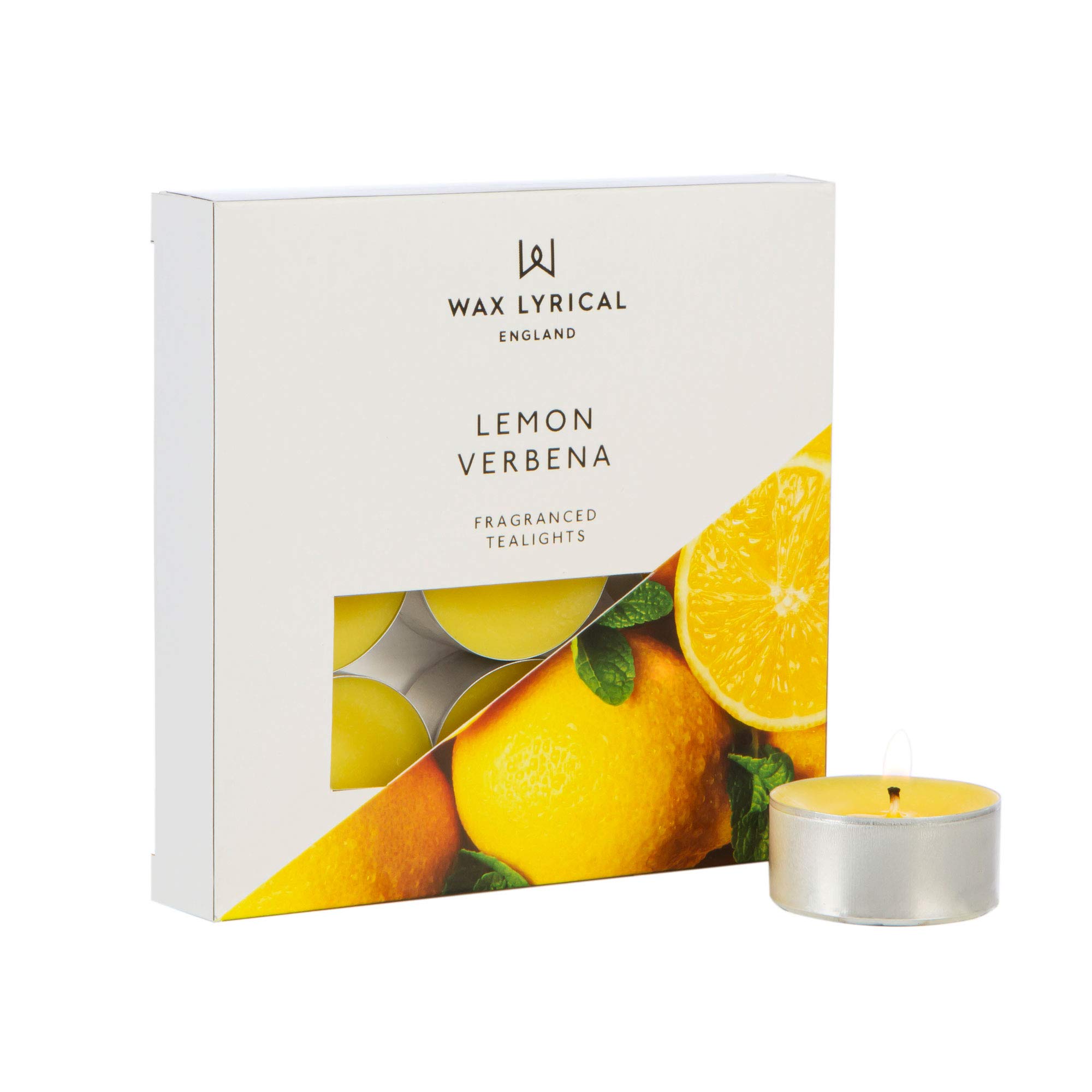 WAX LYRICAL Scented Tealight Candles, Box of 9, Lemon Verbena, Colored