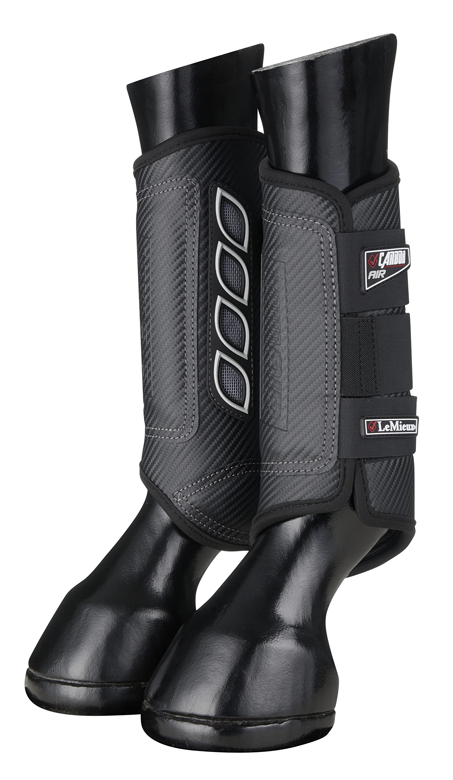 LeMieux Carbon Air XC Cross Country Front Horse Boots - Protective Gear and Training Equipment - Equine Boots, Wraps & Accessories (Black/Medium)