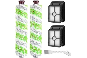 LESINAVAC Replacement Parts Multi-Surface Pet Brush Roll and 1866 Vacuum Filters Replacement for Bissell CrossWave Pet Pro 2306 1785 Series Vacuum Cleaner.(Pack of 2 Pet Brush roll + 2 Filters)