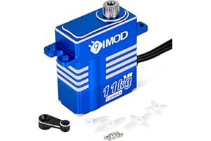 9IMOD 11KG Micro Servo Waterproof High Torque RC Car Steering Servo for TRX4M TRX4MT 1/18 RC Crawler Upgrade Parts, 7.4V Coreless Metal Gear Digital Servo (Control Angle 180°)
