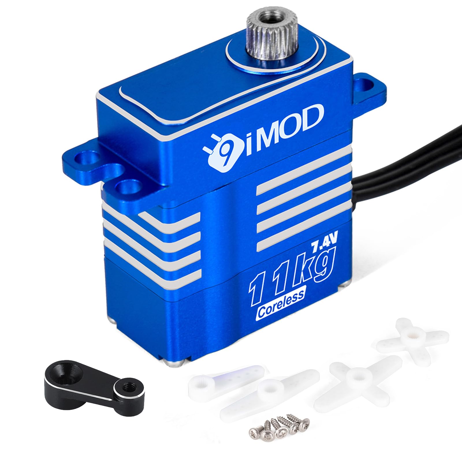 Photo 1 of 11KG Micro Servo Waterproof High Torque RC Car Steering Servo for TRX4M TRX4MT 1/18 RC Crawler Upgrade Parts, 7.4V Coreless Metal Gear Digital Servo (Control Angle 180°)