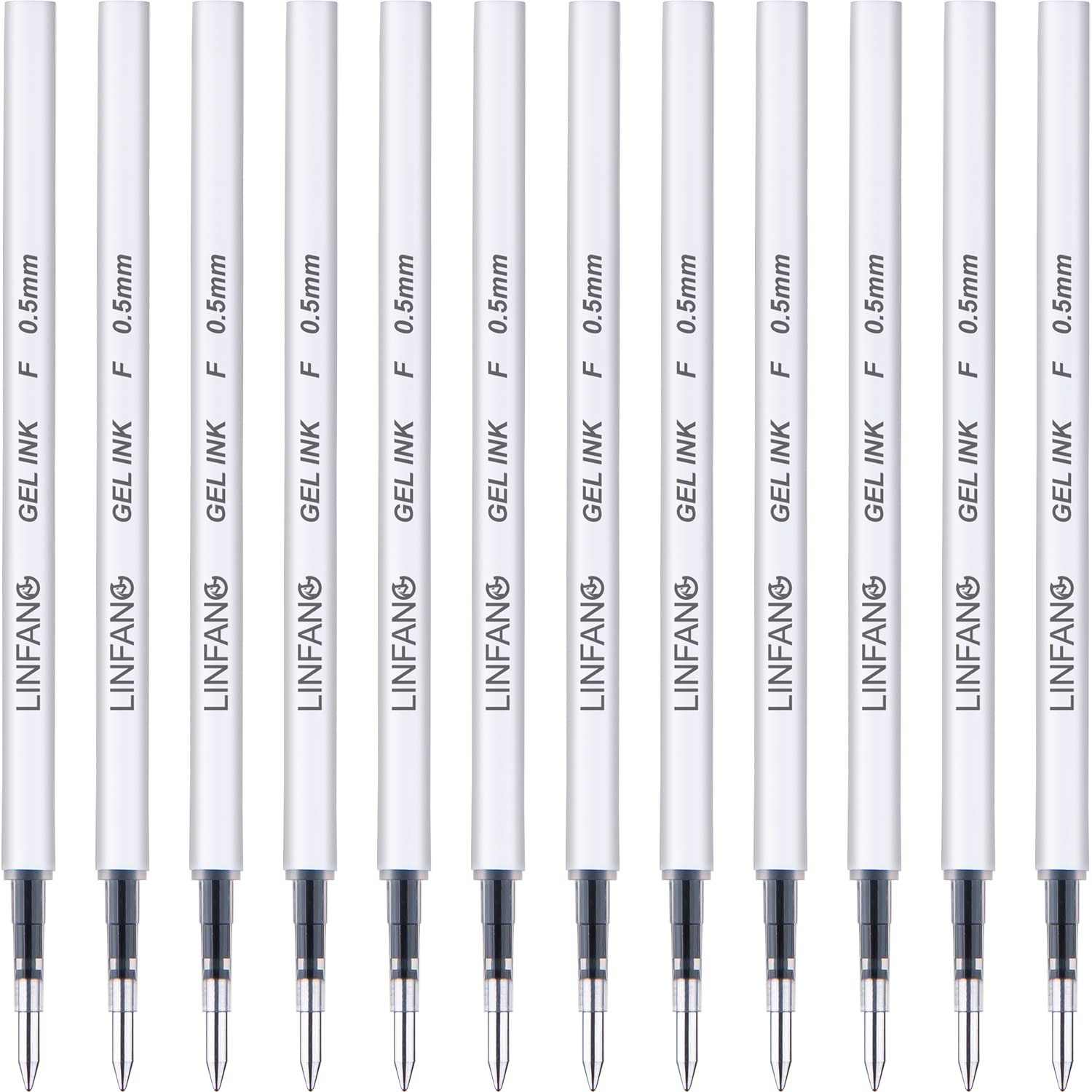 Photo 1 of Black Gel Pens Refills, 12 Pack Retractable Gel Ink Pen Refills Bulk, Fine Point 0.5mm Tip Smooth Writing Quick Dry Gel Pen Refills for Journaling Writing School Office Supplies (12 Black)