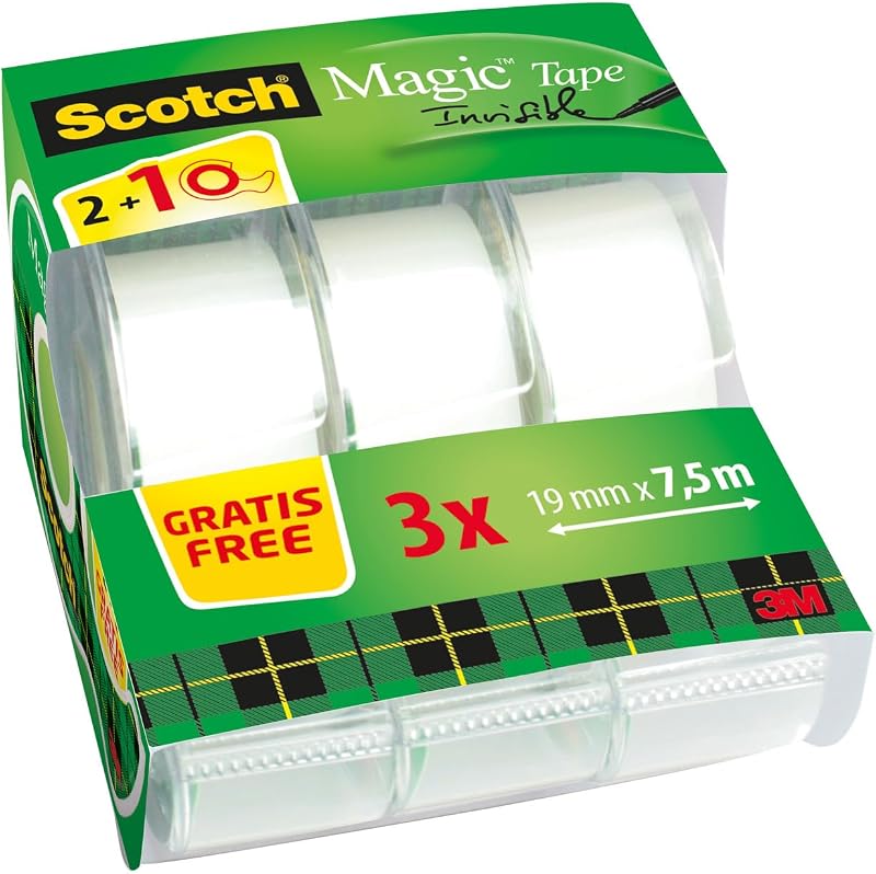 Magic Tape, 2 Rollen im Abroller + 1 GRATIS, 19 mm x 7,5 m